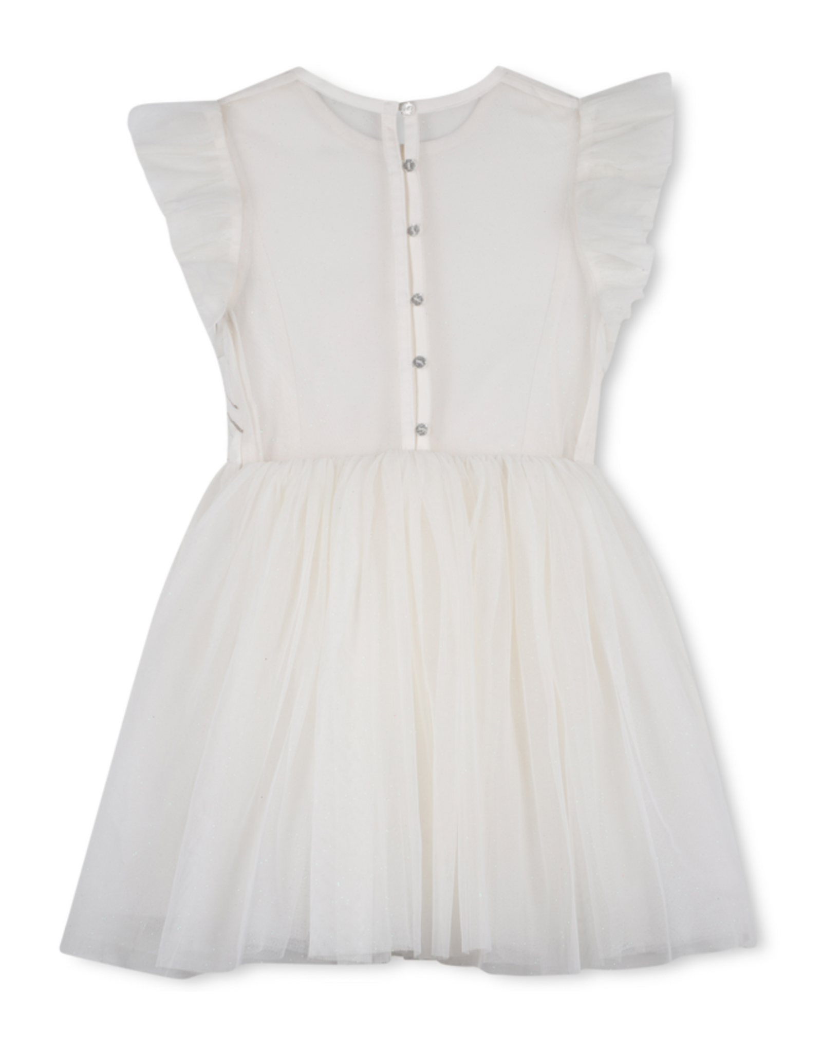 Billieblush jurk ecru tule franje