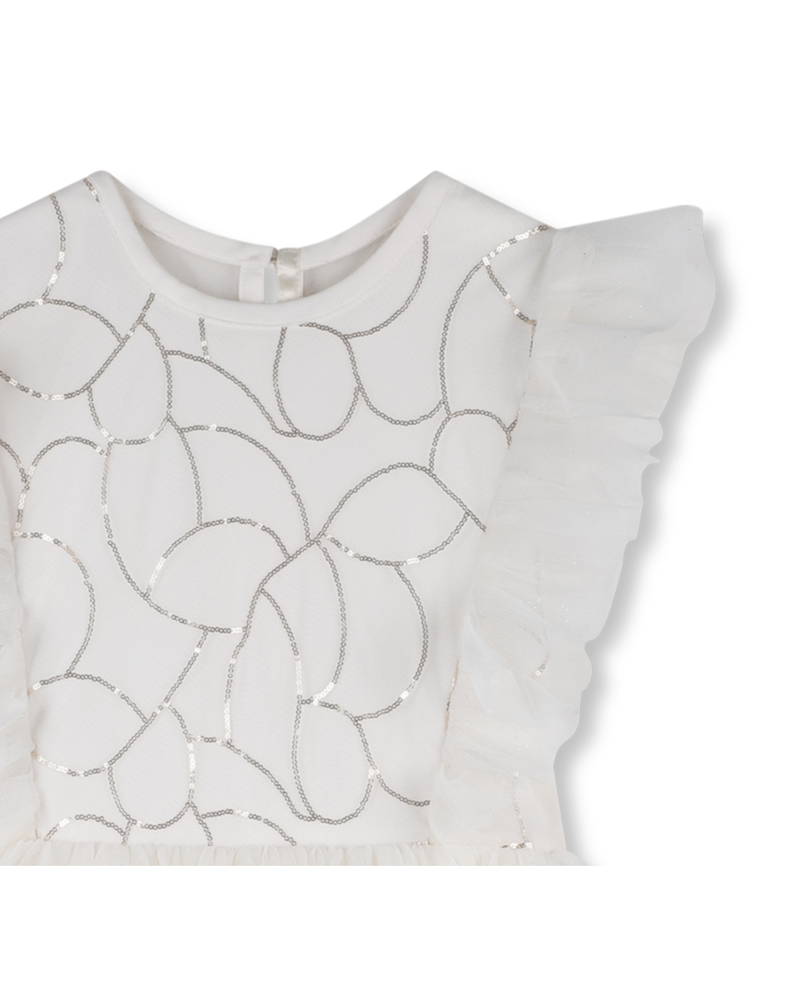 Billieblush jurk ecru tule franje