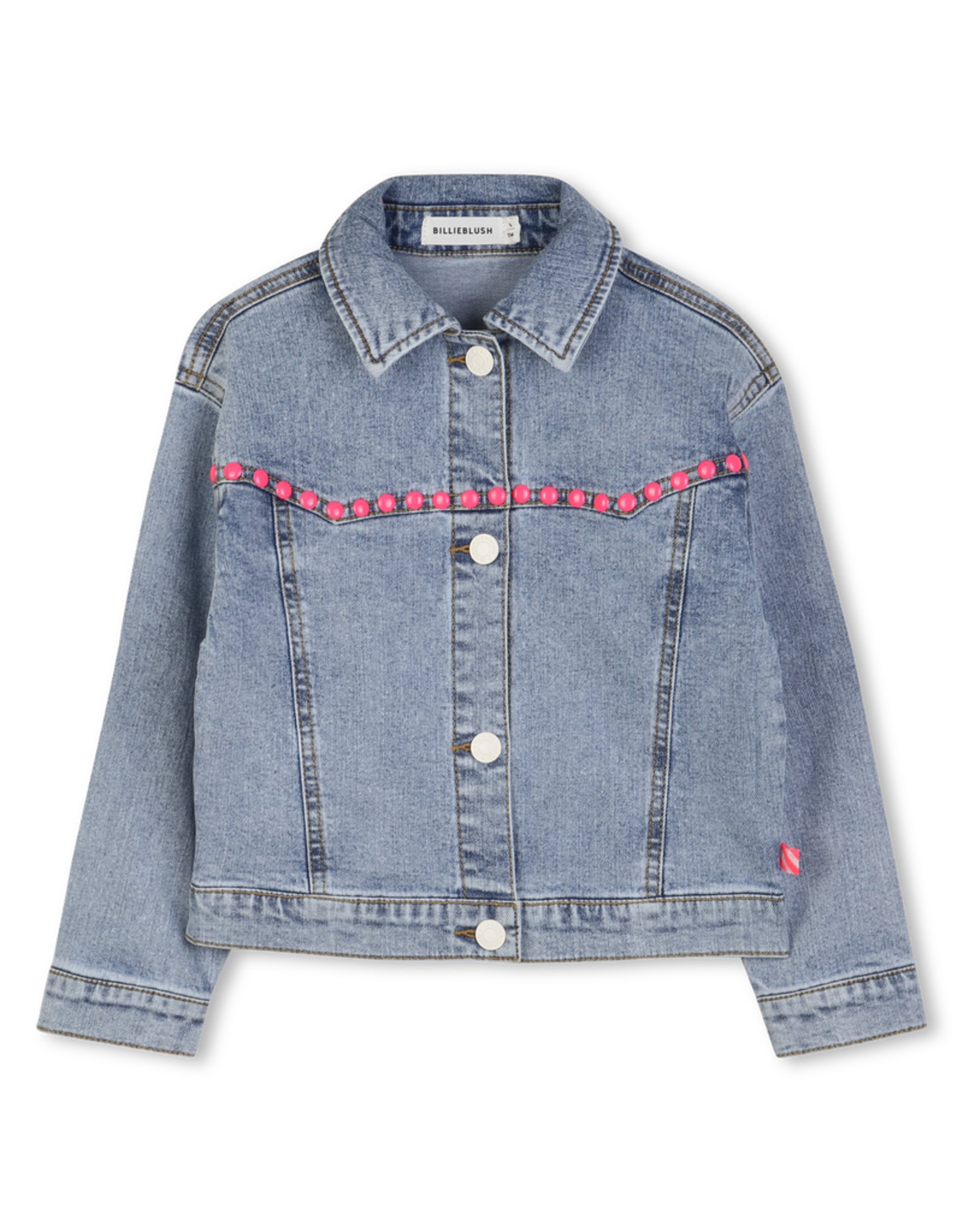 Billieblush jeansjas studs fluo roze