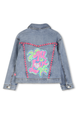 Billieblush jeansjas studs fluo roze