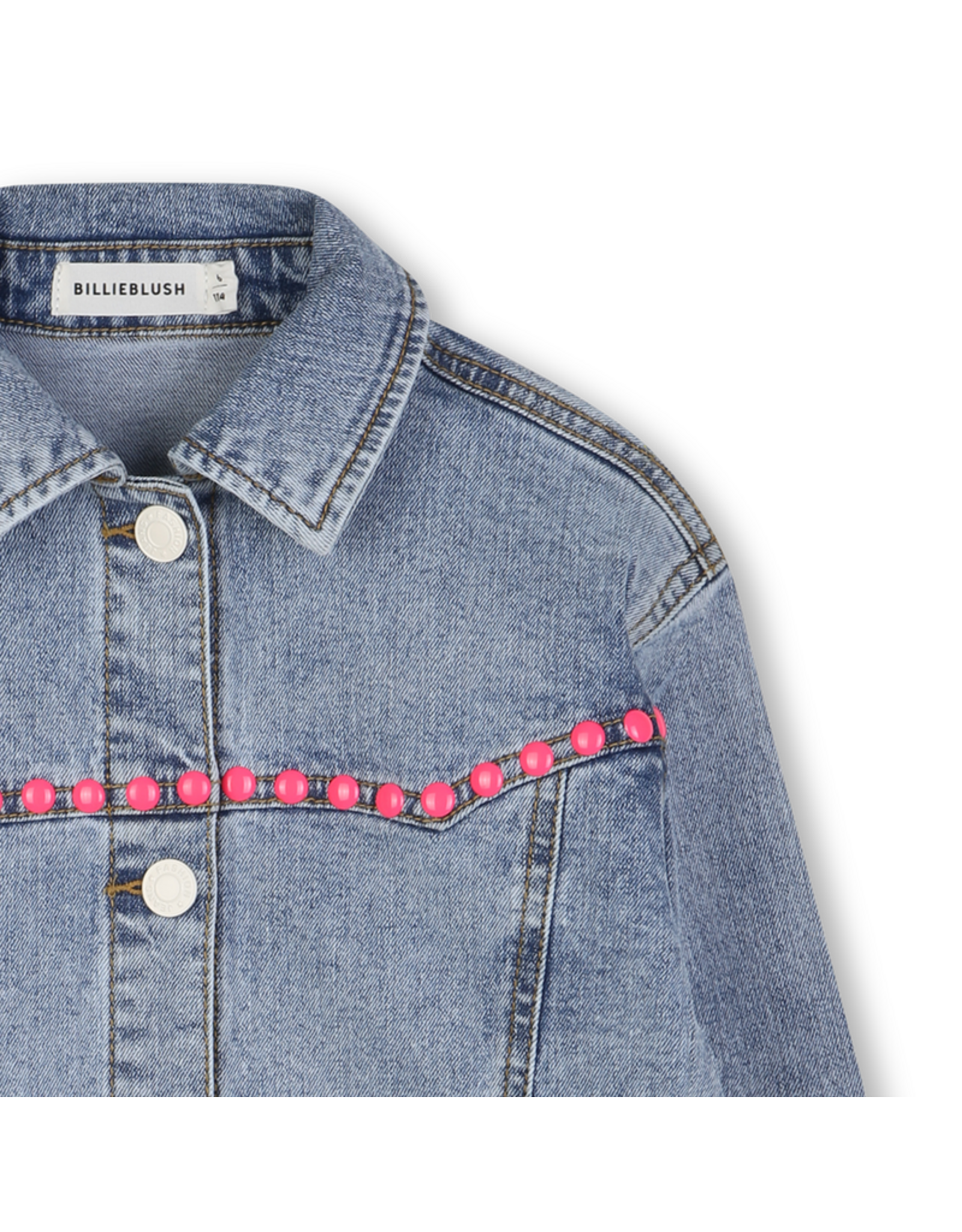 Billieblush jeansjas studs fluo roze