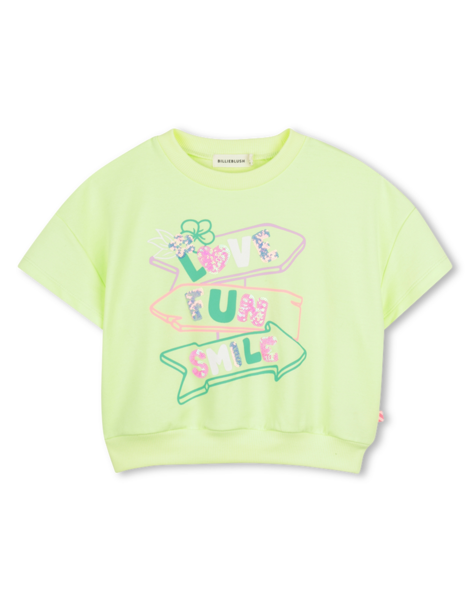 Billieblush sweater korte mouw lemon green love