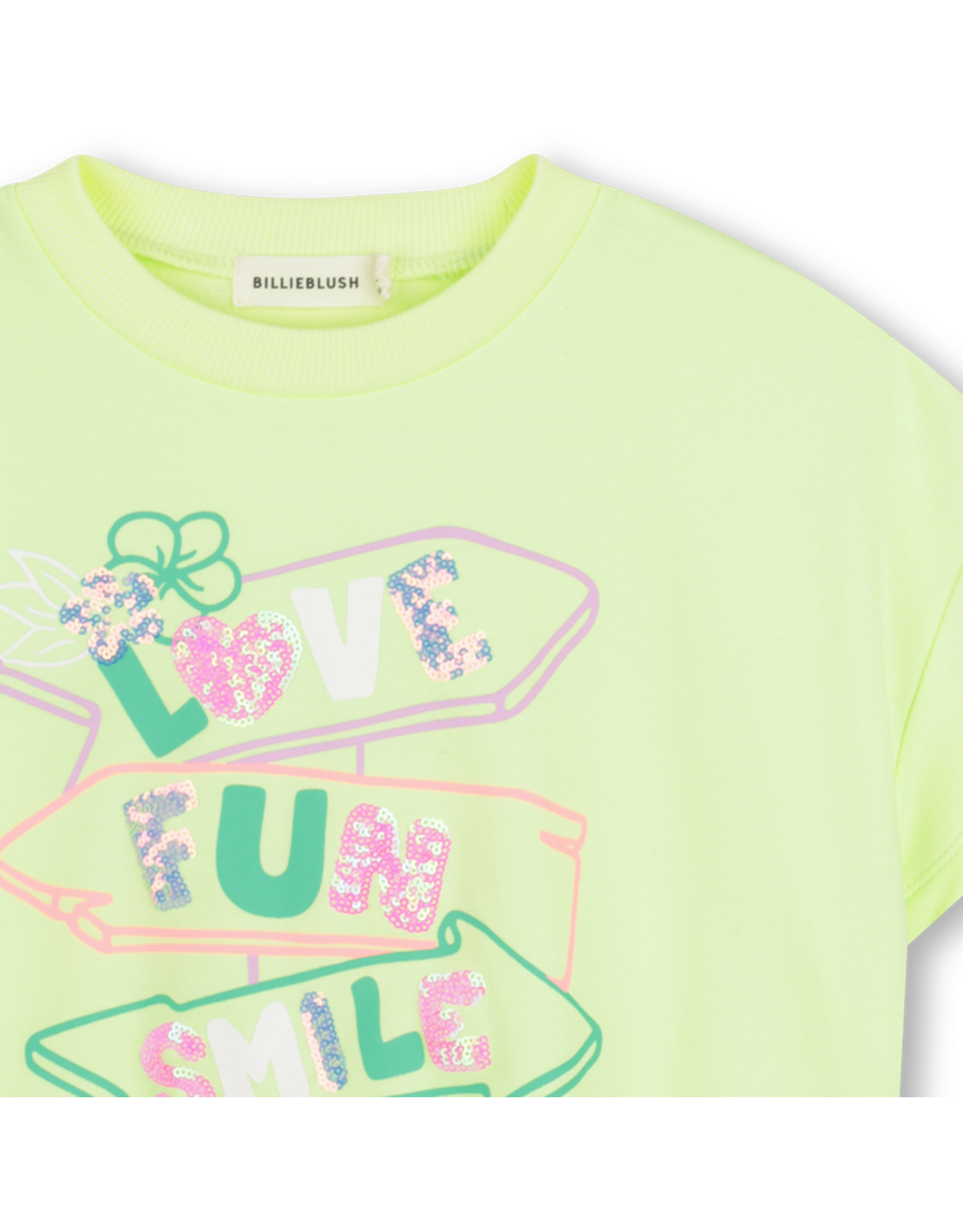 Billieblush sweater korte mouw lemon green love