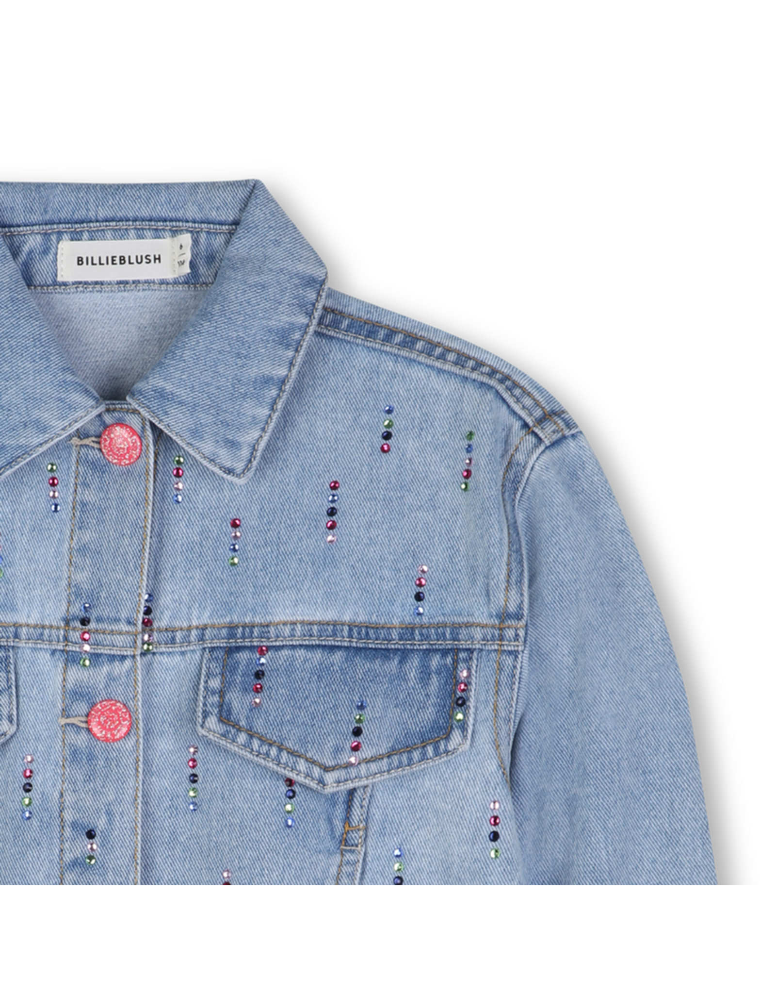 Billieblush jeansjas denim strass multicolor