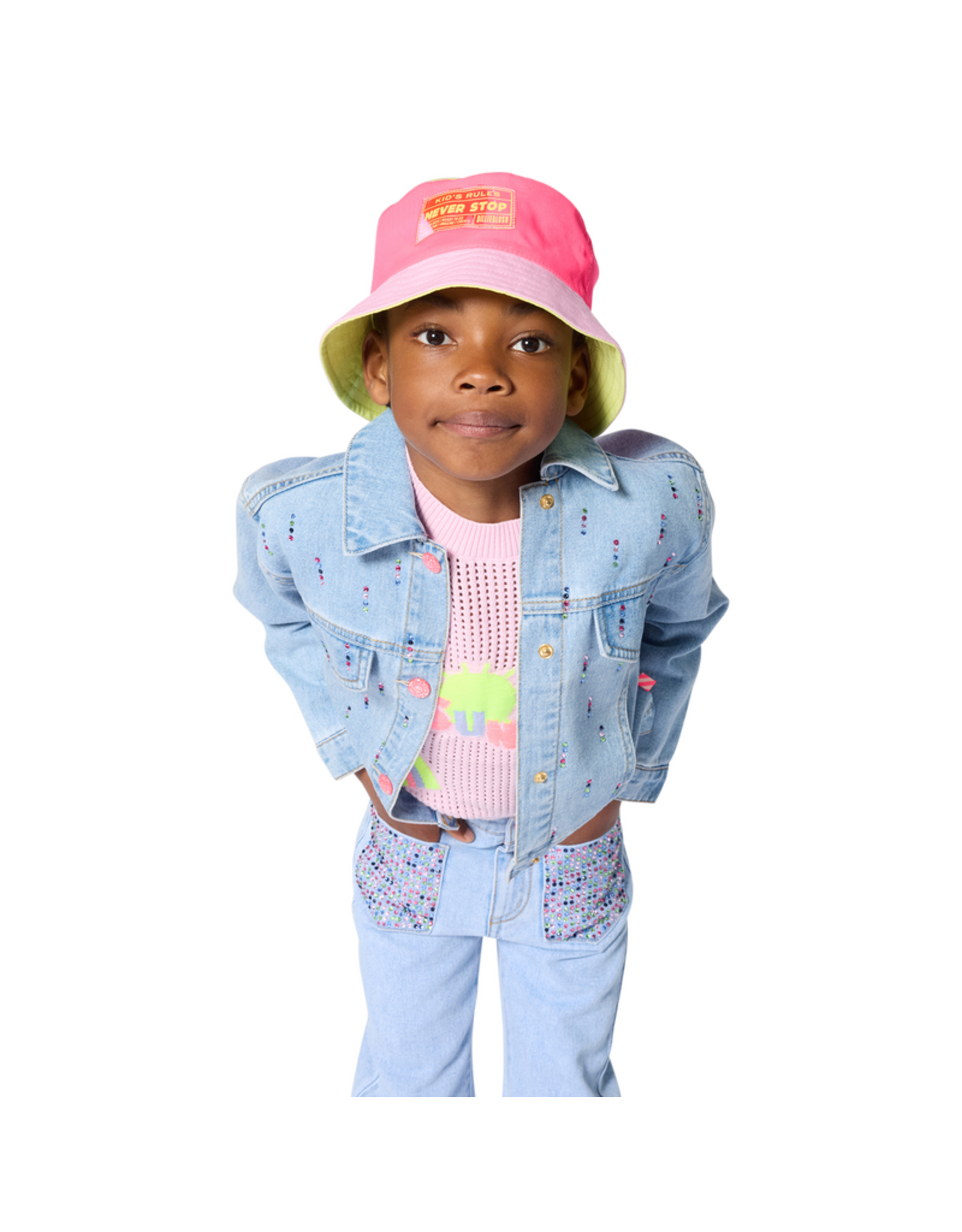 Billieblush jeansjas denim strass multicolor