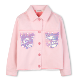 Billieblush jeansjas roze paillet zakje