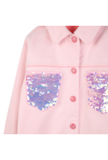 Billieblush jeansjas roze paillet zakje