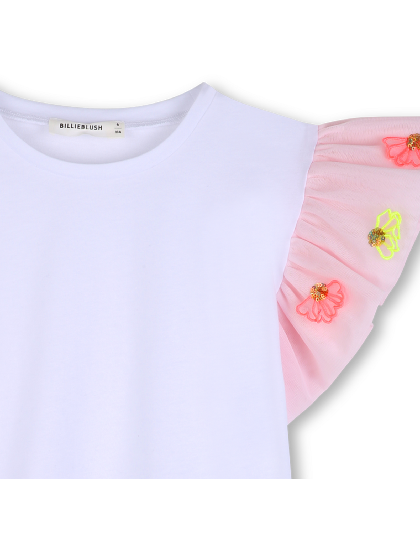 Billieblush t-shirt wit mouw tule