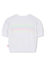 Billieblush pull tricot korte mouw fluo streep