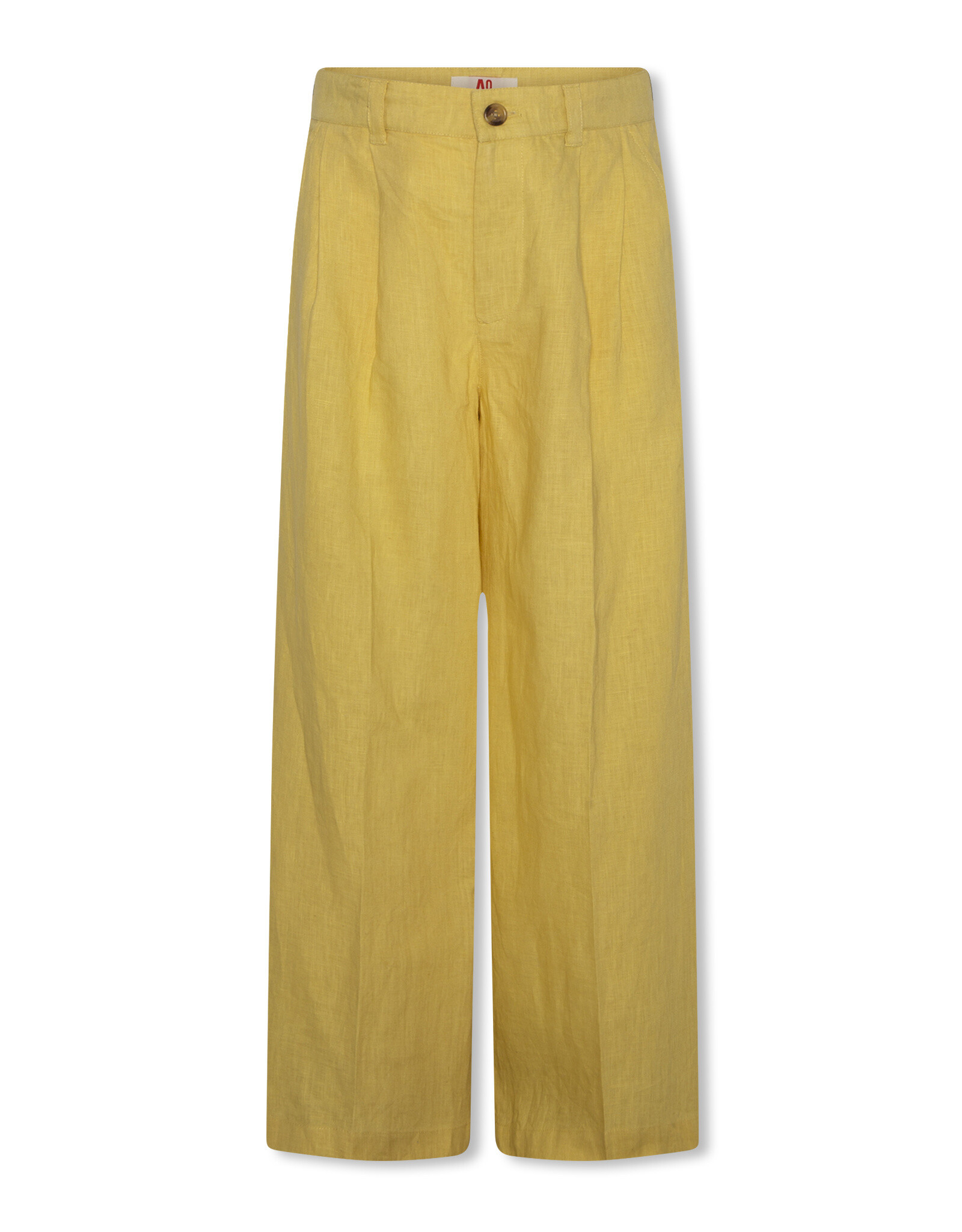AO76 wijde broek linnen Troy yellow