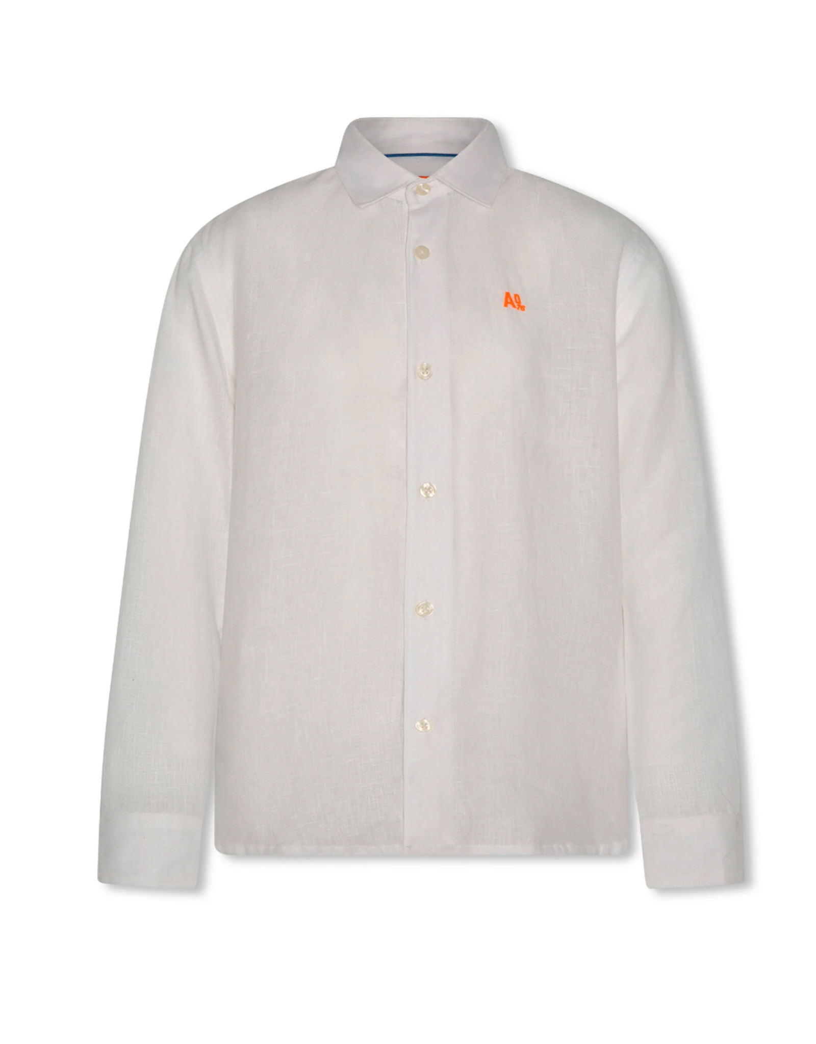 AO76 wit linnen hemd Bart fluo logo