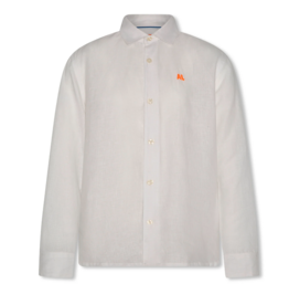 AO76 wit linnen hemd Bart fluo logo