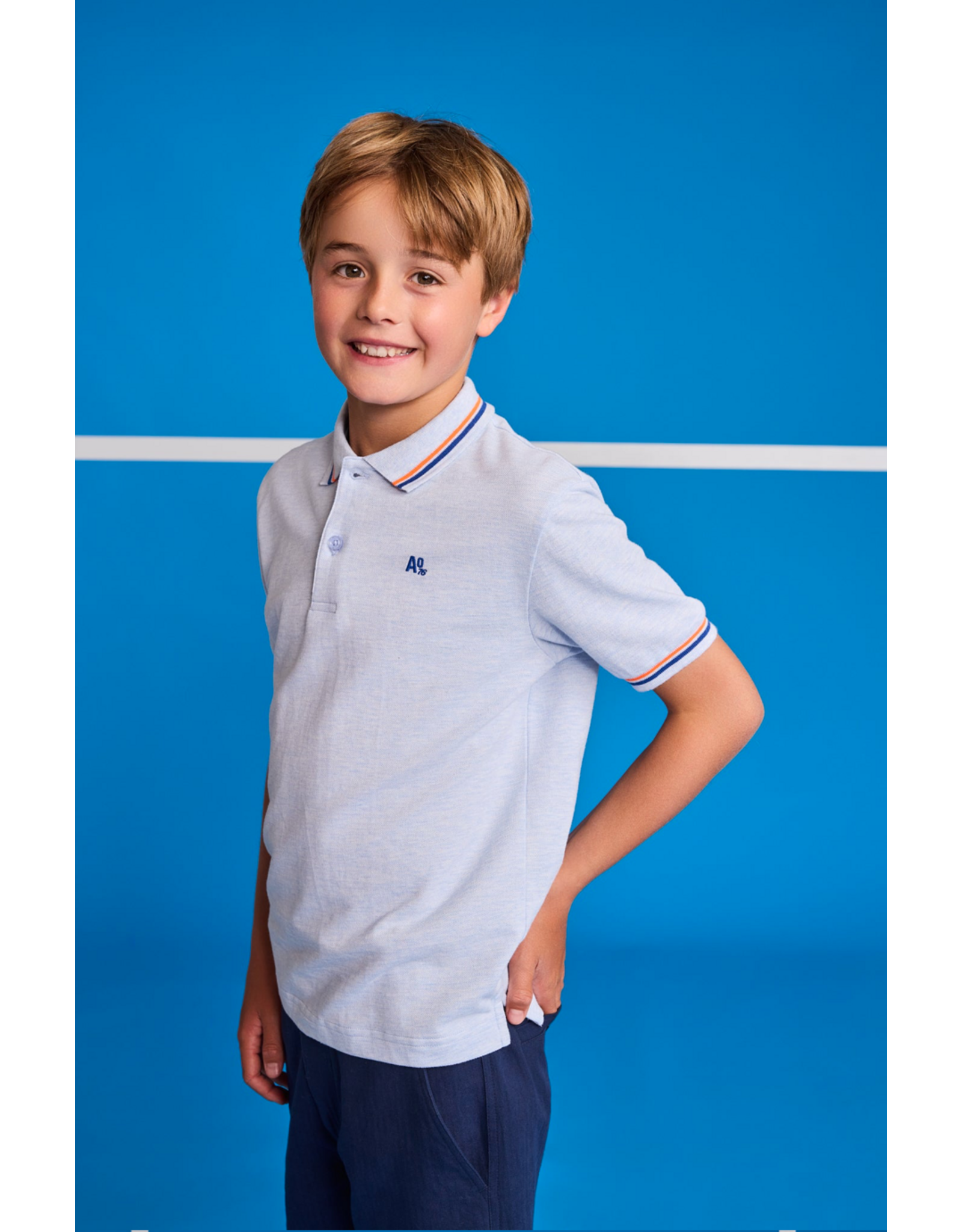 AO76 polo carter logo light blue