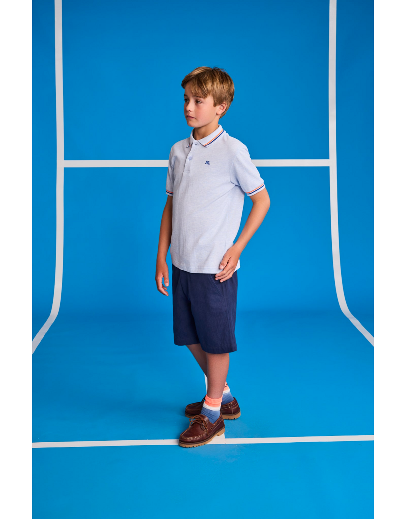 AO76 polo carter logo light blue