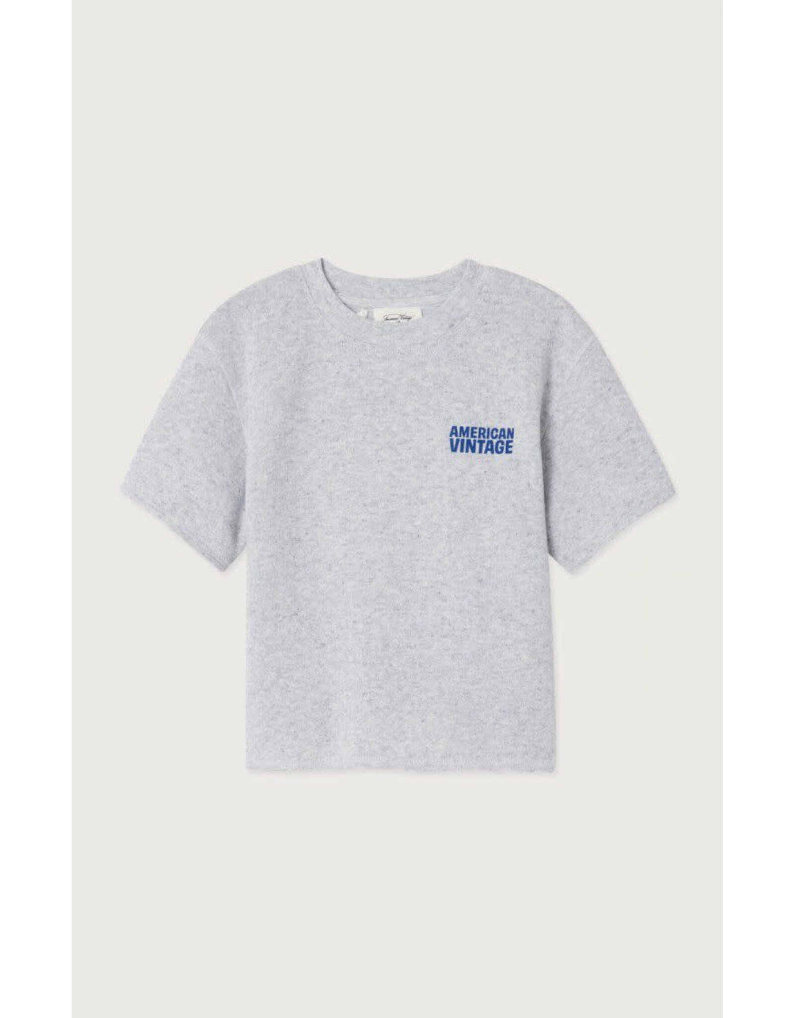 American Vintage sweater korte mouw Evona gris clair chine