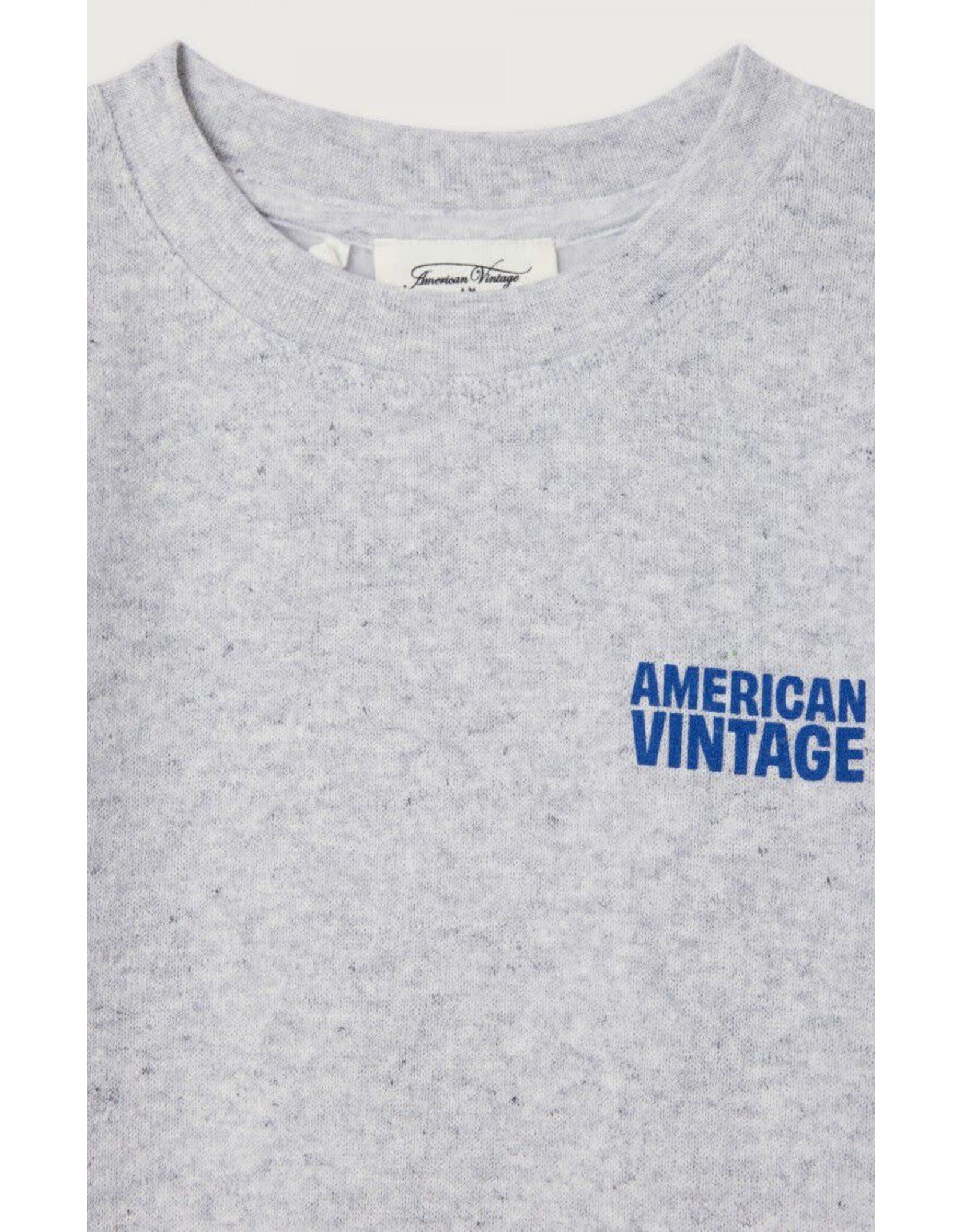 American Vintage sweater korte mouw Evona gris clair chine