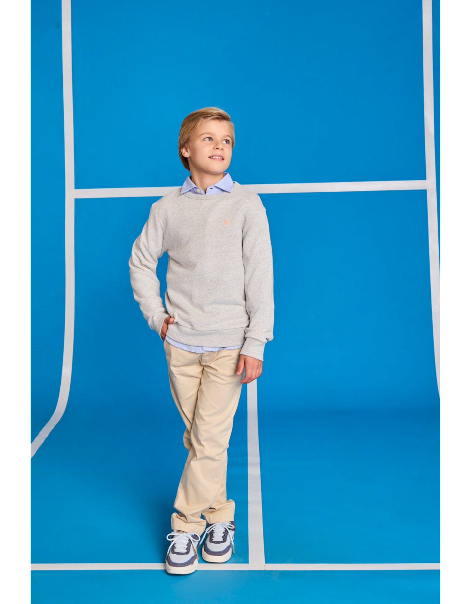 AO76 sweater tom logo grey melange