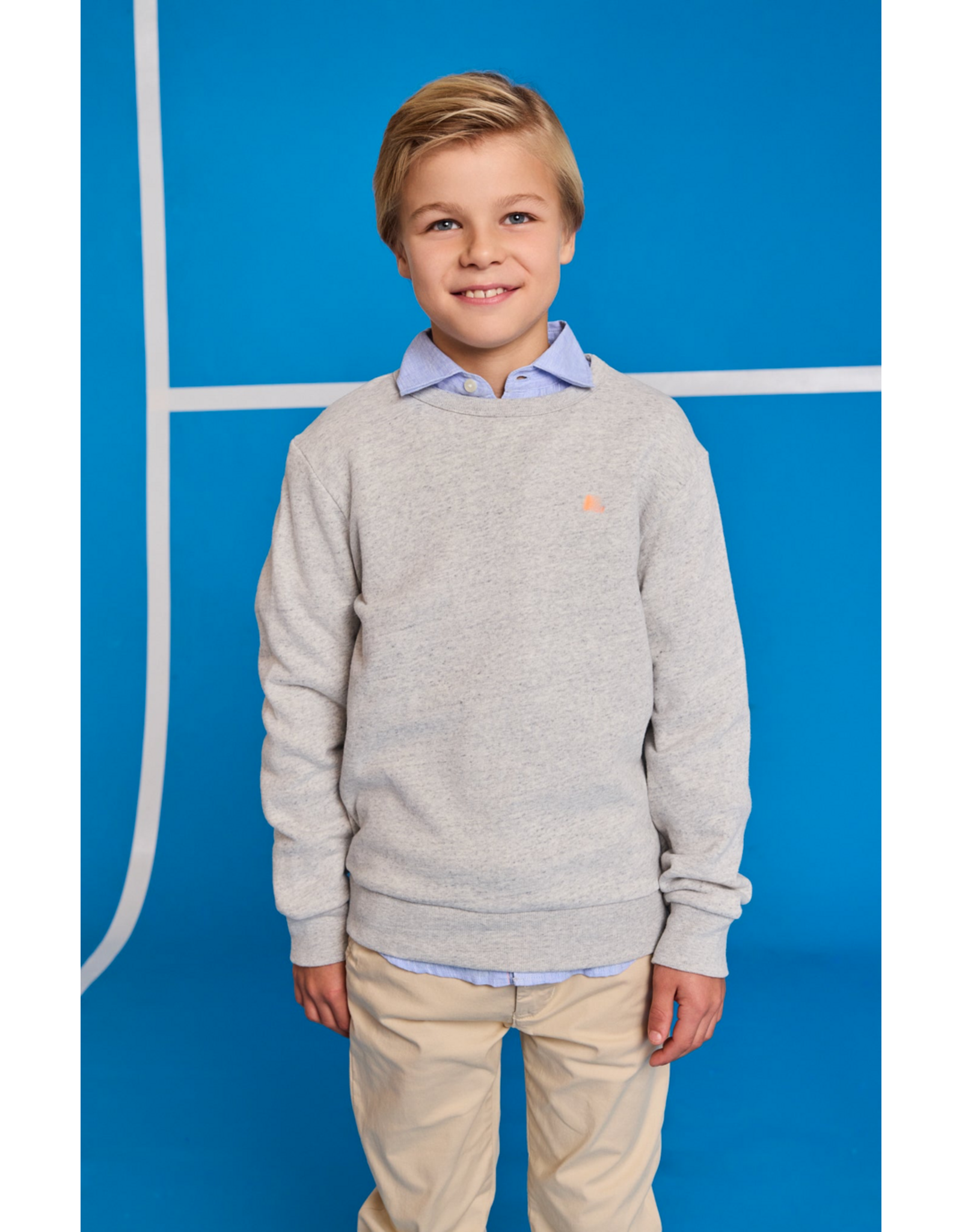 AO76 sweater tom logo grey melange