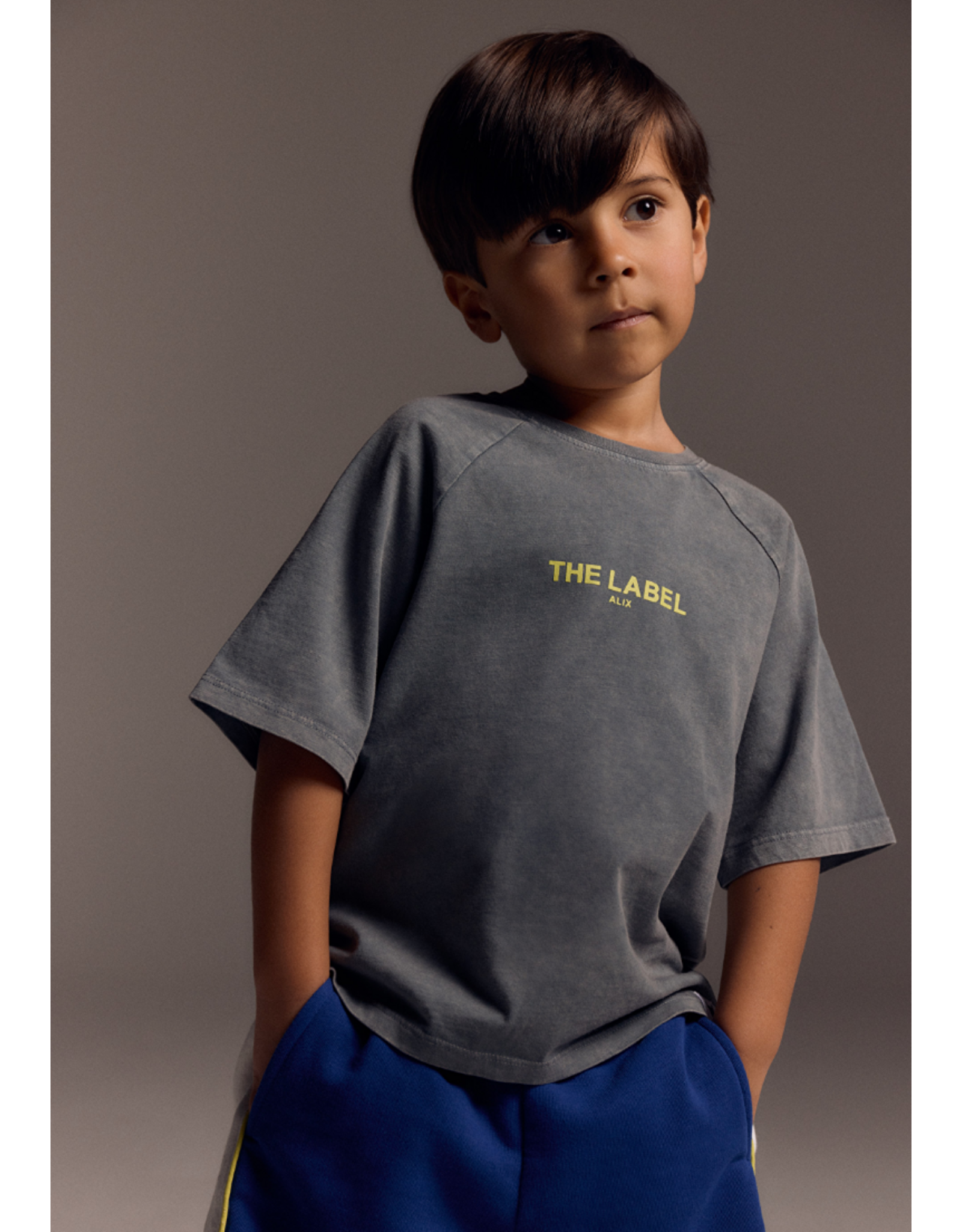 Alix mini unisex t-shirt logo light grey