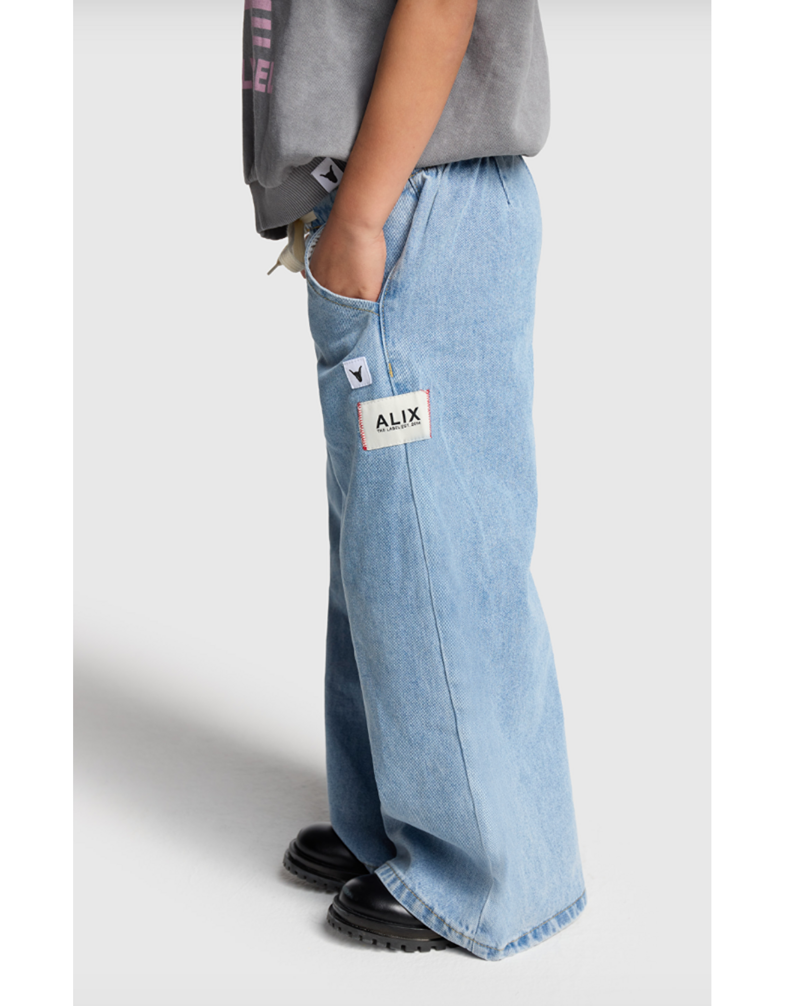 Alix mini jeans wide leg flow light blue