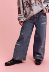 Alix mini wijde jeans logo zilver