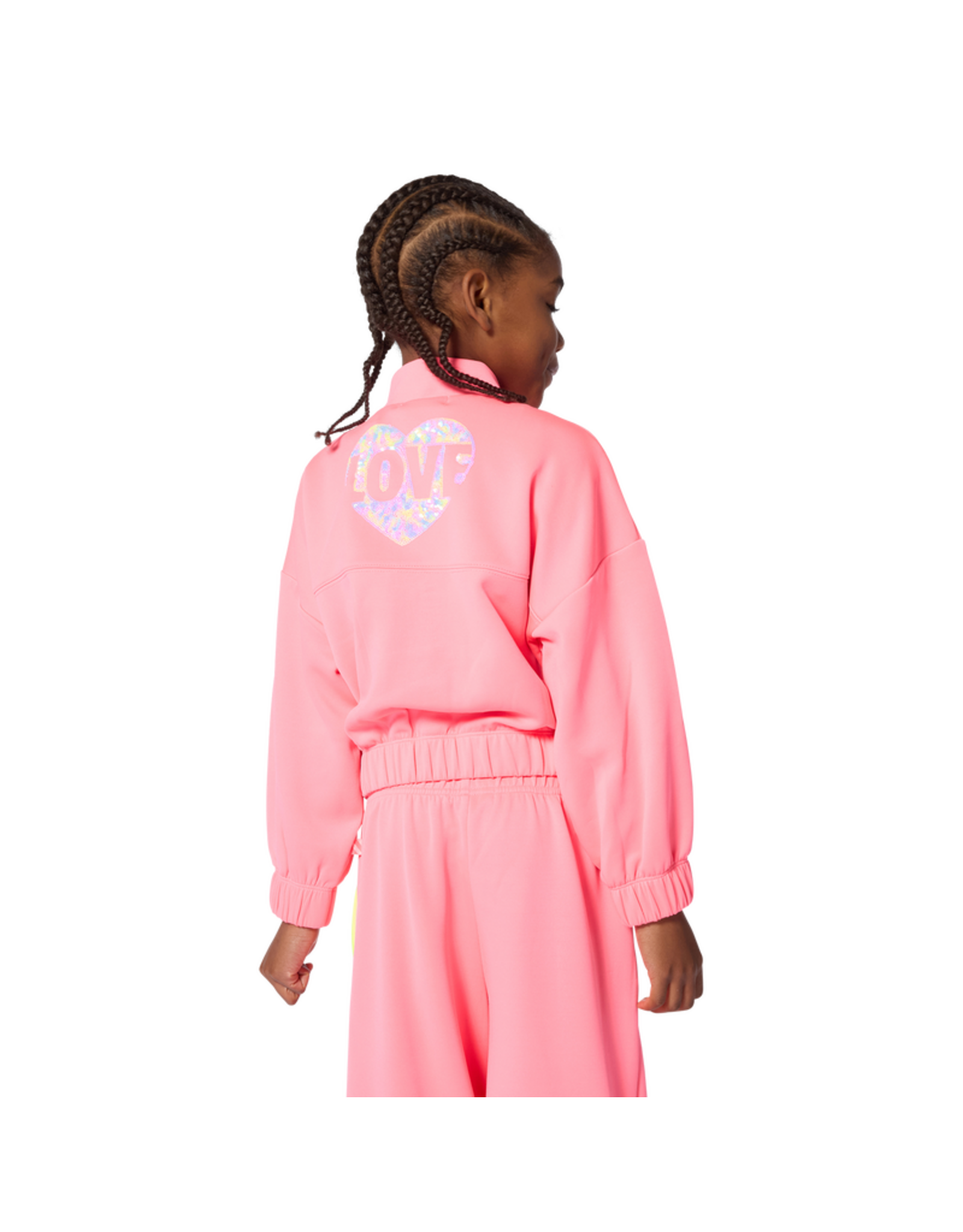 Billieblush cardigan rits fluo roze