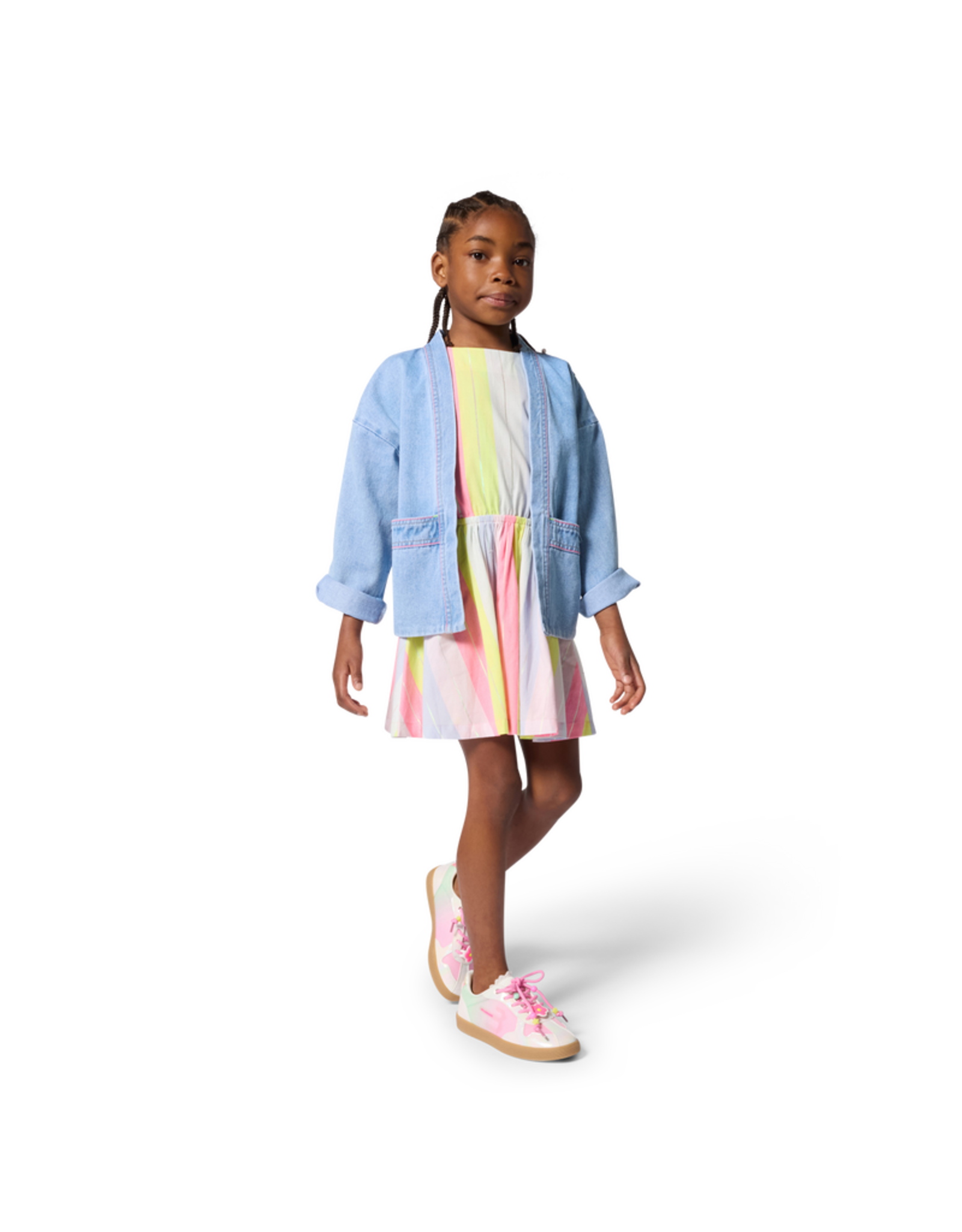 Billieblush jurk gestreept multicolor metallic