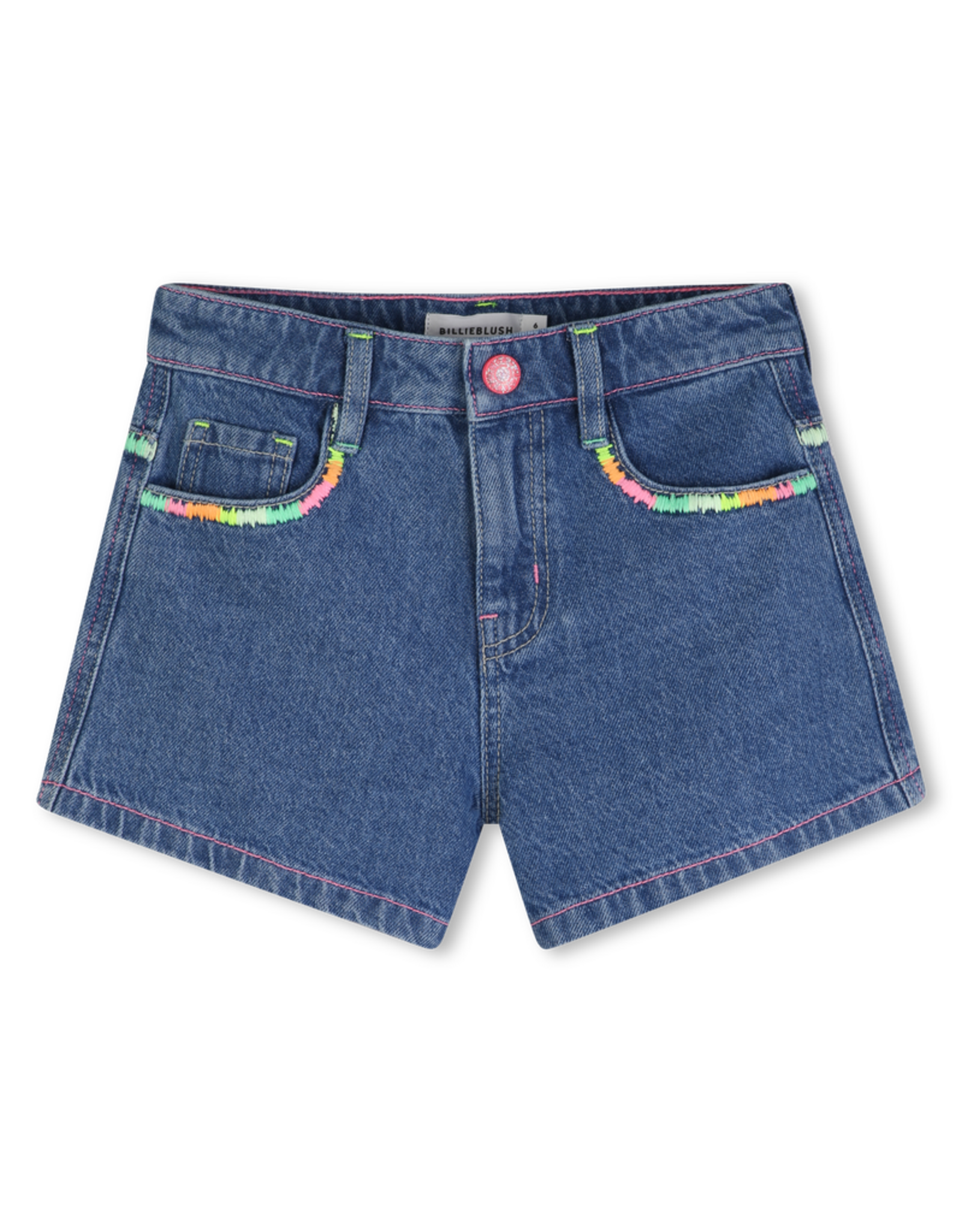 Billieblush short donker denim fluo biesje