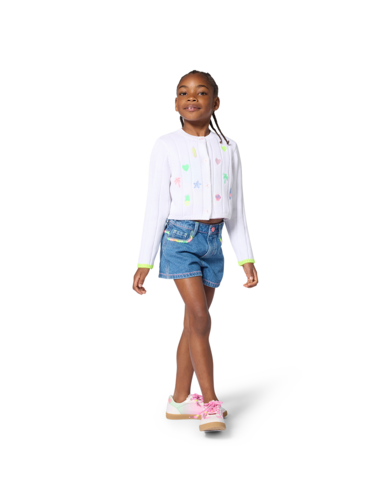 Billieblush short donker denim fluo biesje