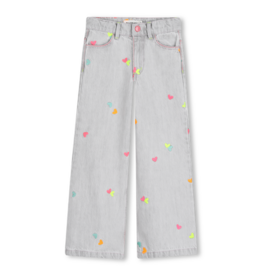 Billieblush jeans grijs hartjes fluo