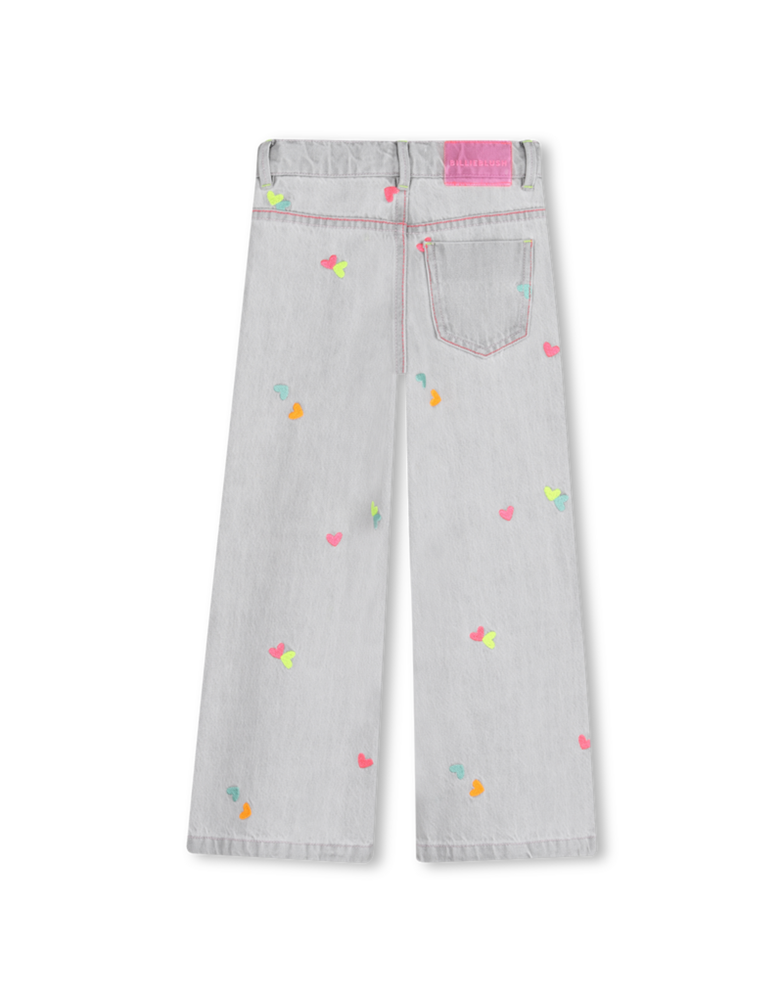Billieblush jeans grijs hartjes fluo