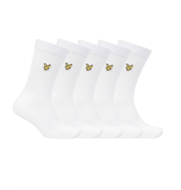 Lyle & Scott 5 pack kousen wit