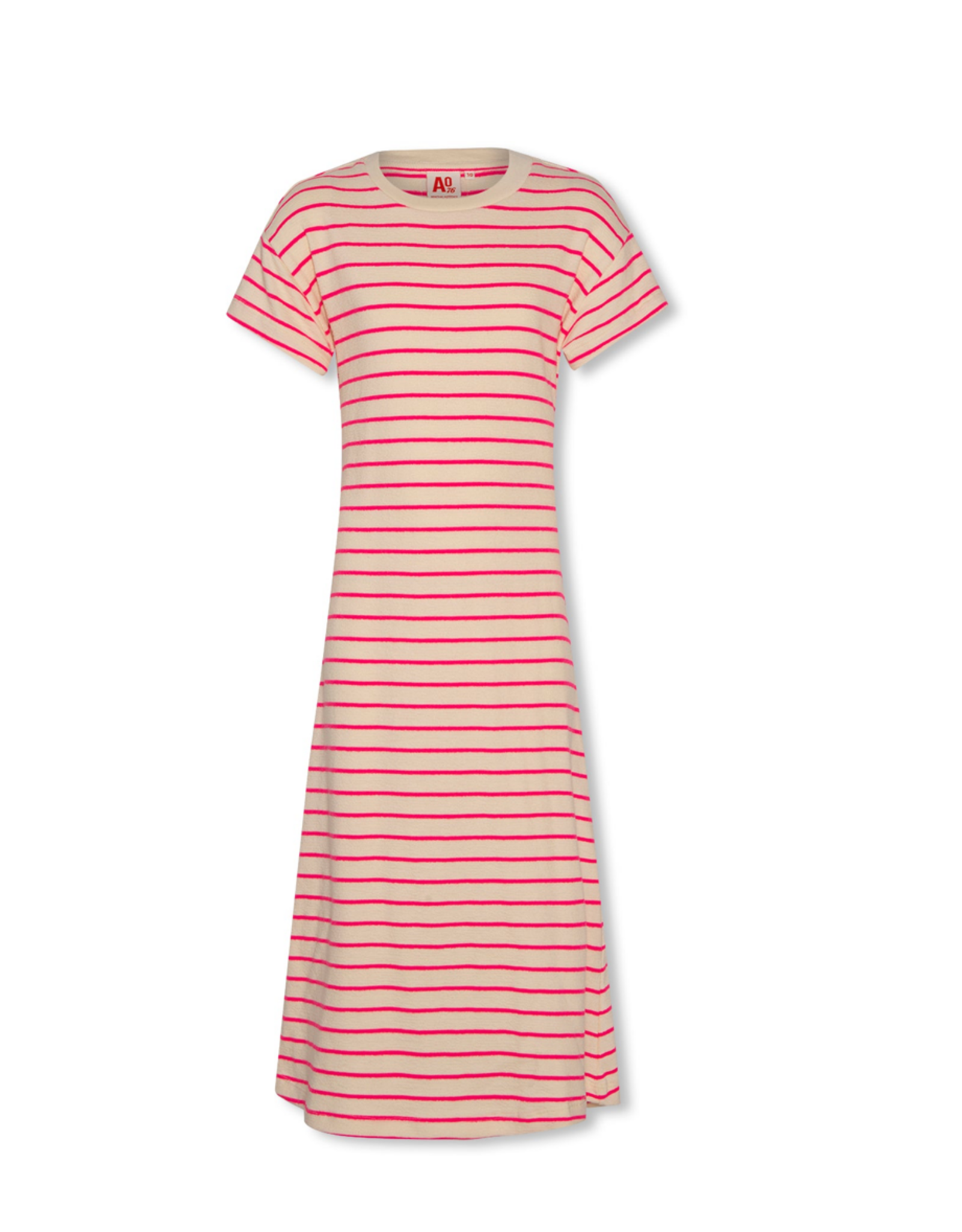 AO76 lange jurk neo stripe pink