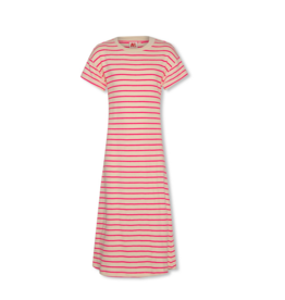 AO76 lange jurk neo stripe pink