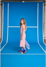 AO76 lange jurk neo stripe pink