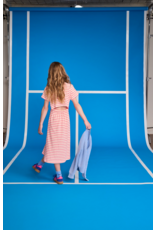 AO76 lange jurk neo stripe pink