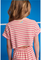 AO76 lange jurk neo stripe pink