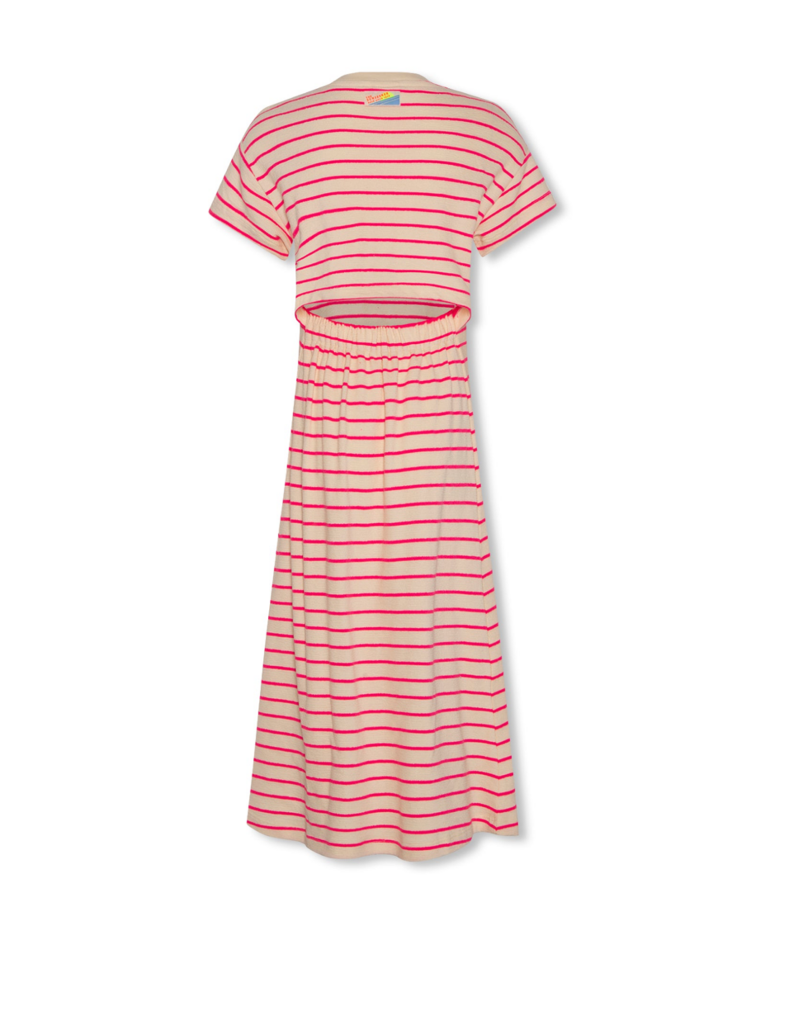 AO76 lange jurk neo stripe pink