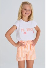 Blue Bay short Farah gestreept wit oranje