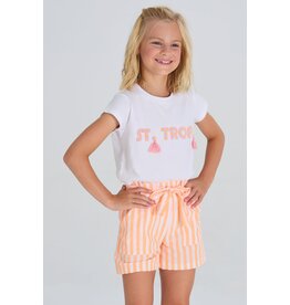Blue Bay short Farah gestreept wit oranje