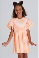 Blue Bay jurk Claire gestreept wit oranje