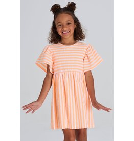 Blue Bay jurk Claire gestreept wit oranje