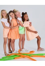 Blue Bay jurk Claire gestreept wit oranje