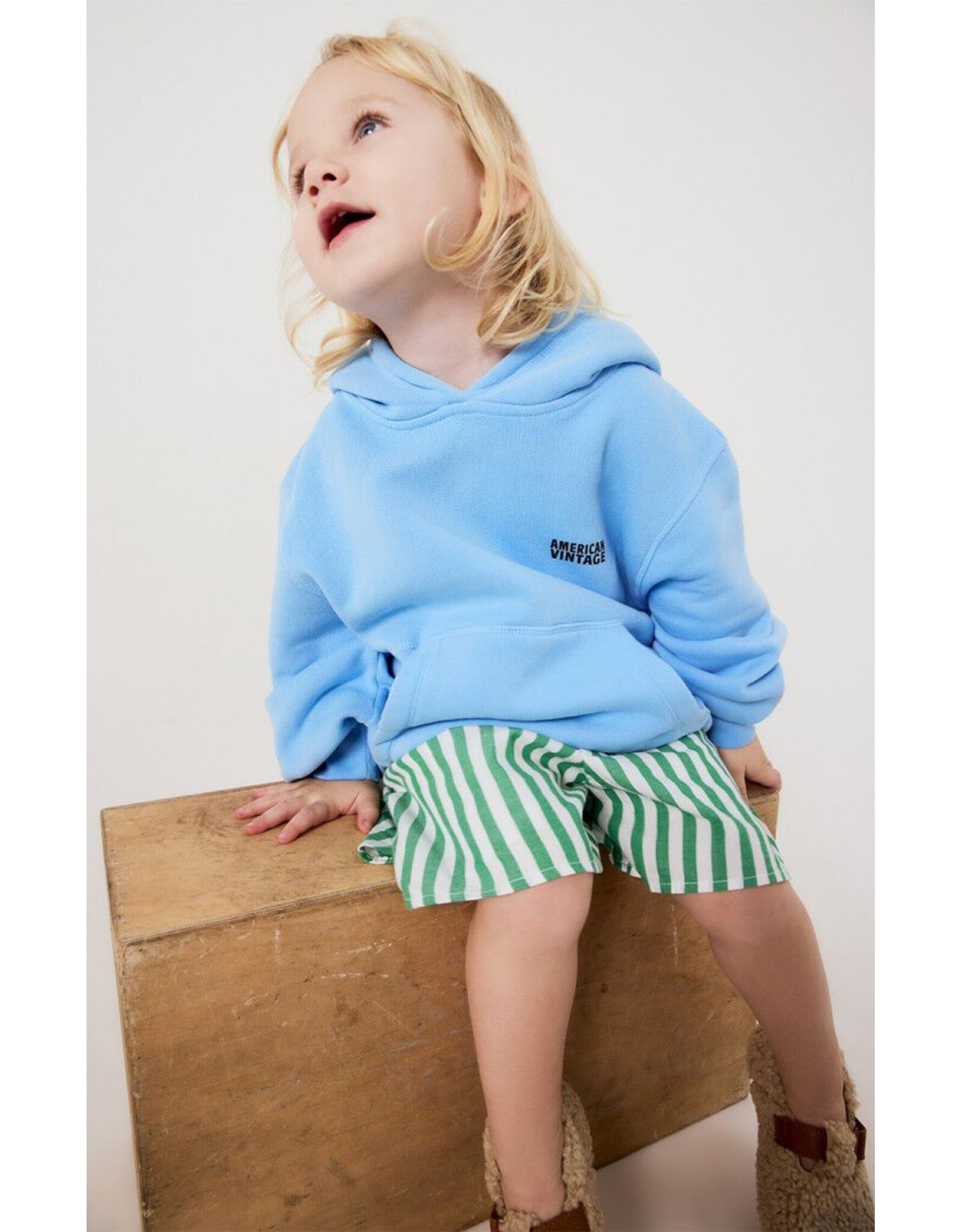 American Vintage hoodie izubird blue ciel vintage