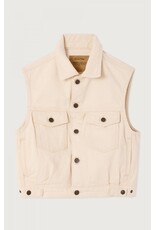 American Vintage mouwloze oversized jeansjas snopdog ecru