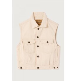 American Vintage mouwloze oversized jeansjas snopdog ecru