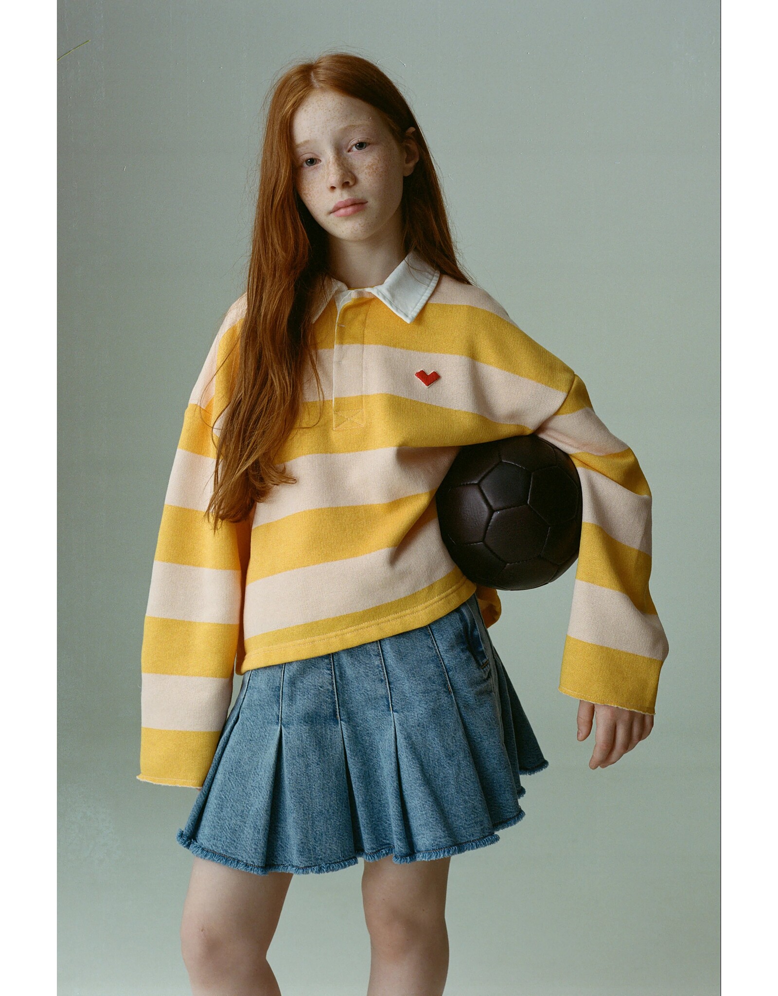 Bellerose sweatshirt stripe geel