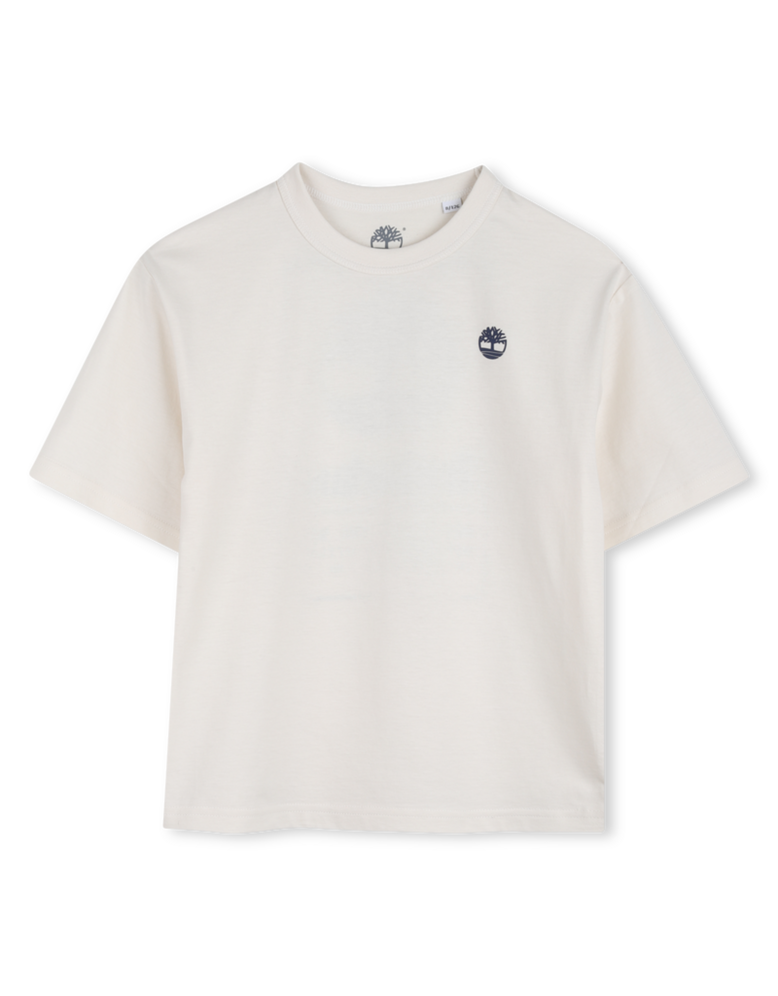 Timberland t-shirt ivoire logo blauw