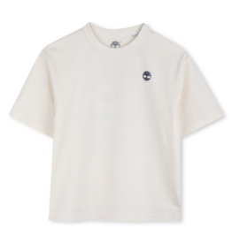 Timberland t-shirt ivoire logo blauw