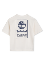 Timberland t-shirt ivoire logo blauw